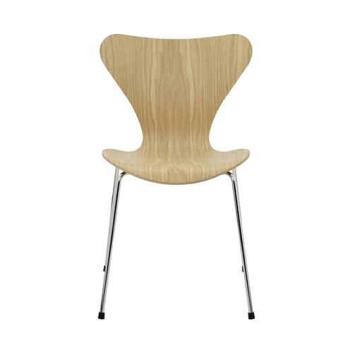 Chaise empilable Série 7 bois naturel / Bois naturel - Arne Jacobsen, 1955 - Fritz Hansen - Chêne / Pieds chromés - Acier, Contreplaqué de chêne verni