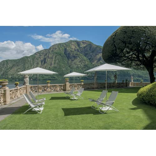 Chaise Longue Pliante "Hevea" En Métal Et Textilène - Beige - Habitat