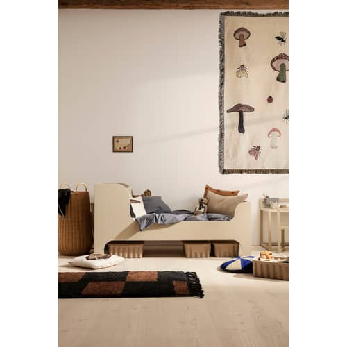 Lit enfant Sill / 166 x 76 cm (pour matelas 70 x 160 cm) - Sommier inclus - Ferm Living - Lit / Beige - MDF peint