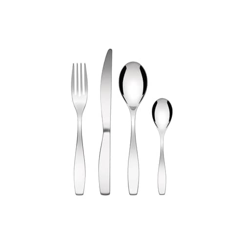 Ménagère Duna métal / 24 couverts - 6 personnes - Alessi - Acier poli - Acier inoxydable