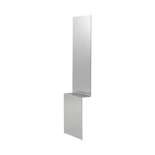 Miroir mural Pleat métal argent / L 57 x H 226,7 cm - Muuto - Acier poli - Acier inoxydable poli miroir