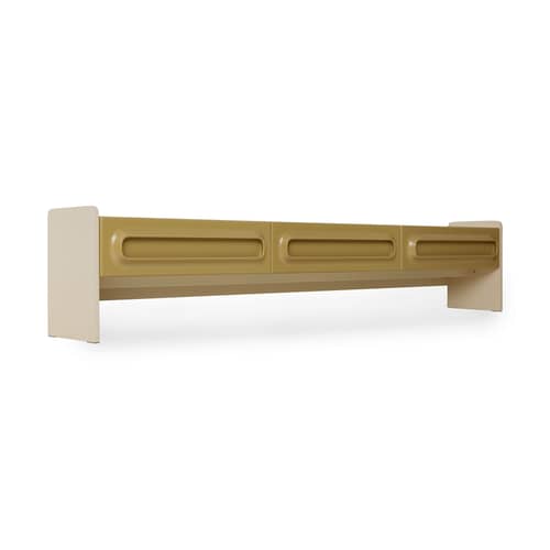 Mobile TV Space legno verde / Cassetto a 3 cassetti - L 200 x H 39 cm - HK LIVING - Verde salvia / Crema - MDF laccato