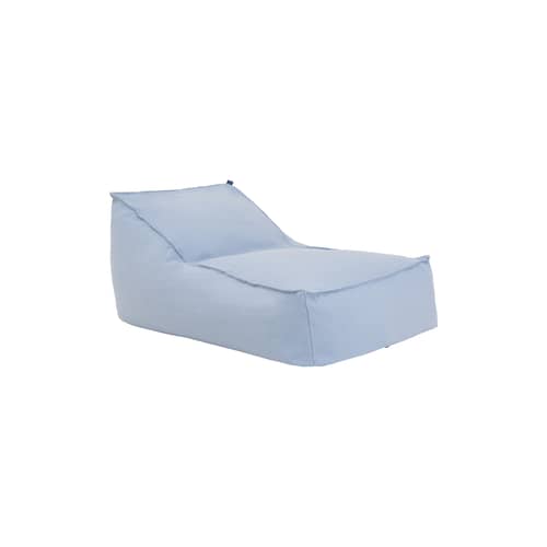 Pouf Lucky tissu bleu - NOBODINOZ - Bleu Baltique - Coton biologique, Polystyrène expansé