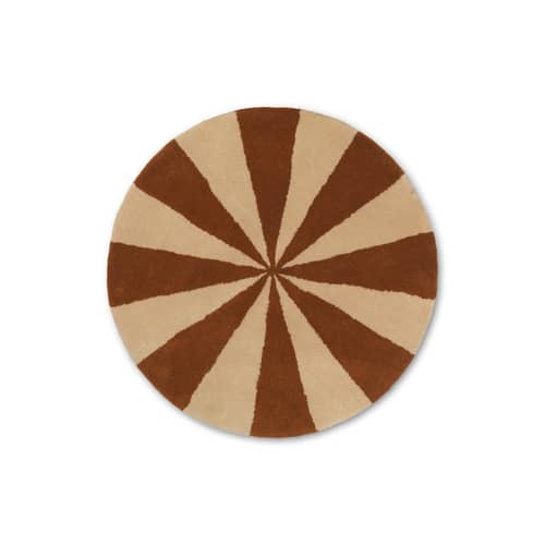 Arch Small Rug textile brown / Ø 70 cm - Hand-tufted wool - Ferm Living - Brick - Wool