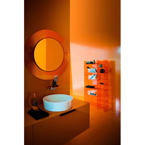 Specchio All saints / Ø 78 cm - Kartell - Rosa nude - PMMA, Vetro