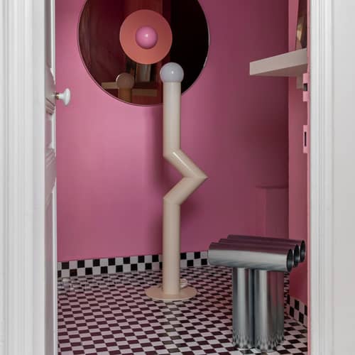 Stehleuchte Déviation Simple by Axel Chay metall beige / H 120 cm - Exklusiv - Axel Chay - Beige - Glas, lackiertes Aluminium