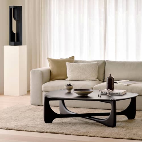 Table basse PI bois marron / 134 x 97 x H 41 cm - Ethnicraft - Acajou brun foncé - Acajou massif teinté