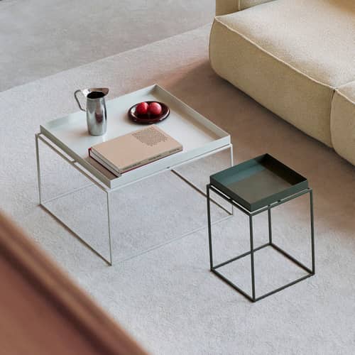 Table basse Tray métal beige / 60 x 60 x H 39 cm - Hay - Beige - Acier thermolaqué