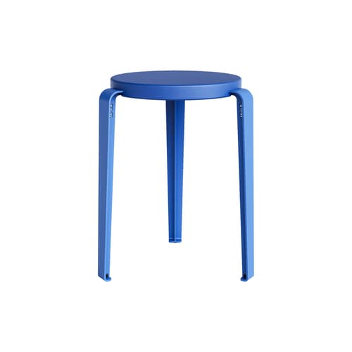 Tabouret empilable Lou Chroma bois bleu / Bois éco-certifié - TIPTOE - Bleu azur - Acier, Bois éco-certifié