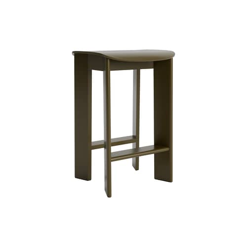 Tabouret haut Chisel 30 Low bois vert / H 65 cm - Hay - Vert ombre - Placage de hêtre laqué