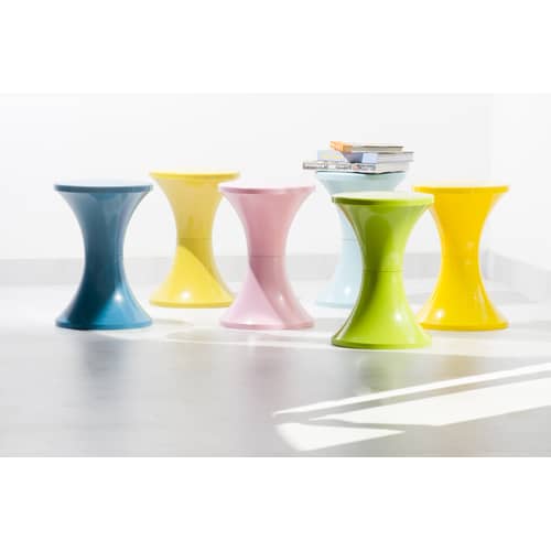 Tabouret Tam Tam Pop plastique rose / Réédition 1968 - Stamp Edition - Flamingo opaque - Polypropylène opaque