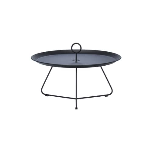 Tavolino basso Eyelet Large / Ø 80 x H 35 cm - Houe - Nero - Metallo rivestito in resina epossidica