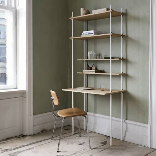 Accessoire / Tablette-bureau pour système Shelving System - L 85 x Prof. 52 cm - MOEBE - Chêne naturel - MDF placage chêne