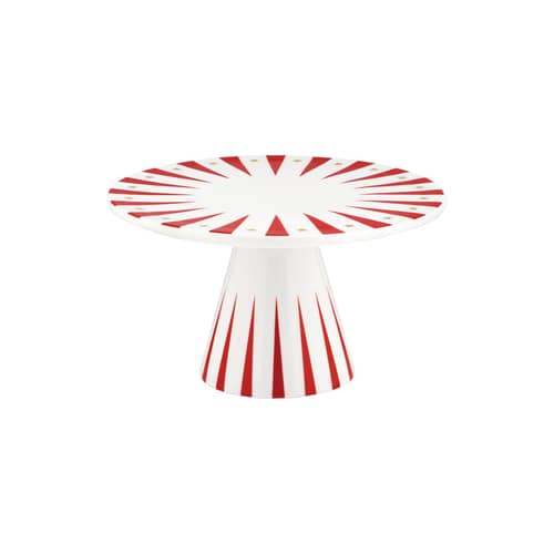 Alzata per dolci Delight ceramica rosso / Decorato a mano - Ø 22 cm - Alessi - Rosso - Porcellana