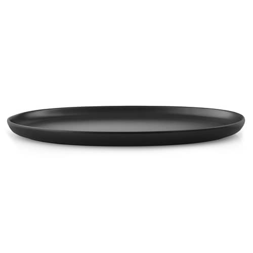 Assiette Nordic Kitchen céramique noir / Ovale - L 32 cm / Grès - Eva Trio - Noir mat - Grès