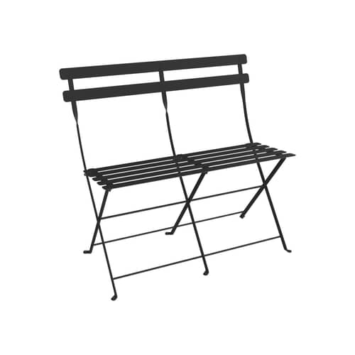 Banquette Bistro métal noir / Pliante - 2 places / L 88 cm - Fermob - Carbone - Acier