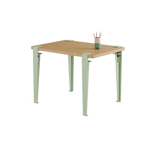 Bureau enfant  / 70 x 50 cm - Chêne - TIPTOE - Chêne / Pieds Vert Dino - Acier thermolaqué, Chêne massif éco-certifié