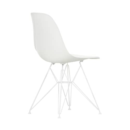 Chaise DSR - Eames Plastic Side Chair plastique blanc / (1950) - Pieds blancs - Vitra - Blanc / Pieds blancs - Acier laqué époxy, Polypropylène