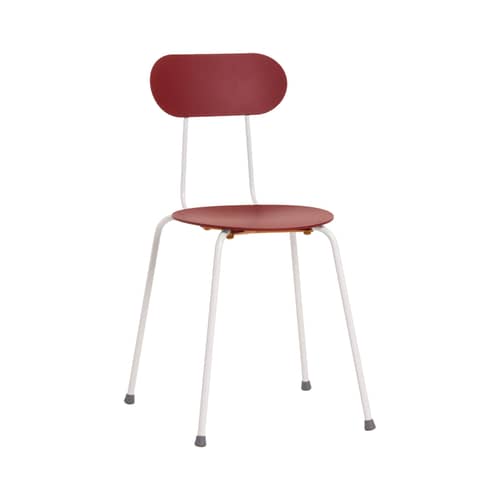 Chaise empilable Mariolina plastique rouge / Enzo Mari, 2002 - Magis - Bordeaux / Piètement blanc - Acier verni, Polypropylène