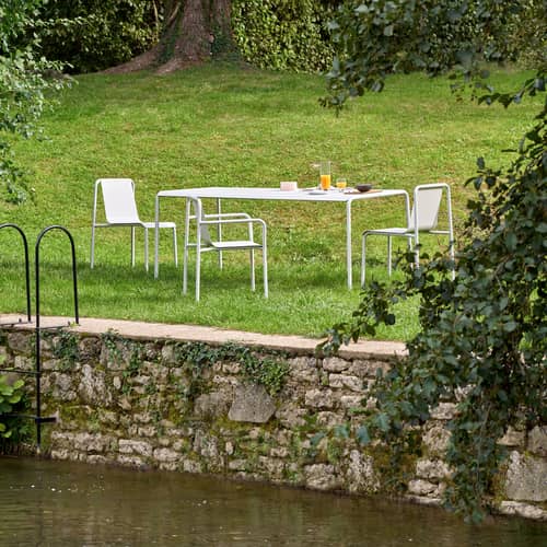 Chaise empilable Panorama métal gris / Seconde vie - TIPTOE - Gris Craie - Acier thermolaqué