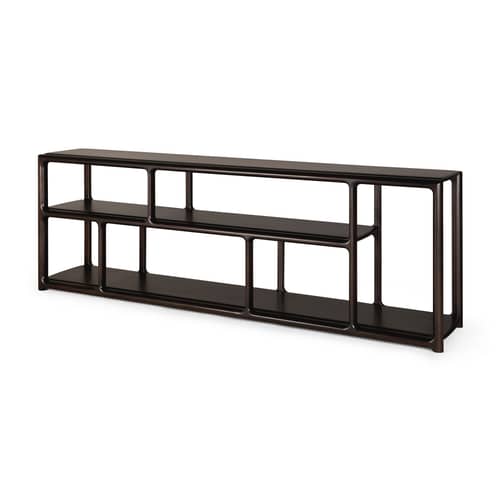 Etagère basse Eda bois marron / L 211 cm x H 72 cm - Ethnicraft - Acajou brun foncé - Acajou massif