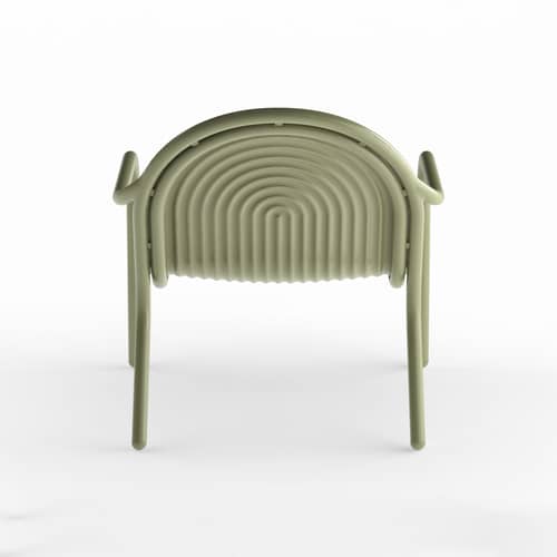 Fauteuil bas Groove Lounge métal vert - Tom Dixon - Vert mousse - Aluminium