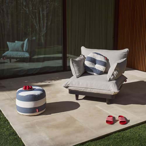 Fauteuil rembourré Paletti Lounge tissu beige - Fatboy - Beige Mist - Mousse polyester, Polyéthylène recyclé, Tissu oléfine