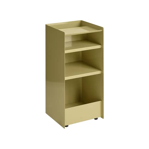 Servierwagen auf Rollen Folded Tall metall grün / Aufgeklappt – H 83,7 cm - Muuto - Dunkelgrün-Beige - Stahl