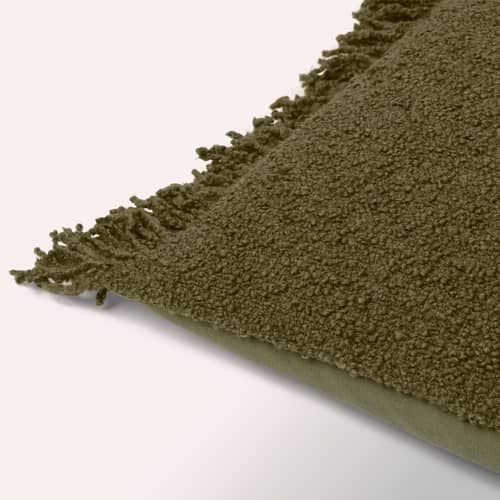 Housse de coussin Fria vert / 60 x 40 cm - BROSTE COPENHAGEN - Vert mousse - Coton, Polyester