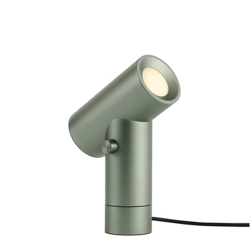 Lampe de table Beam métal vert / Double source lumineuse - Base rotative - H 26 cm - Muuto - Vert - Aluminium anodisé, PVC