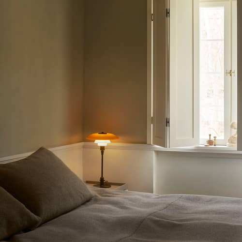 Lampe de table PH 3/2 Centenary Edition - Louis Poulsen - Ambre & blanc / Laiton bruni - Laiton bruni, Verre soufflé bouche