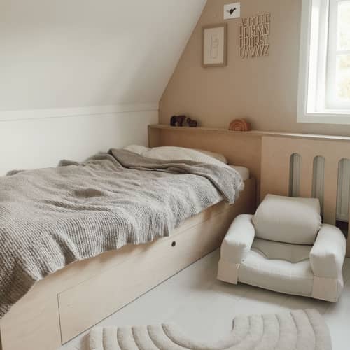 Beistellbett Mini Hippo textil blau / Beistellbett - KARUP - Marineblau 737 - Baumwolle, Mischfasern, Schaumstoff