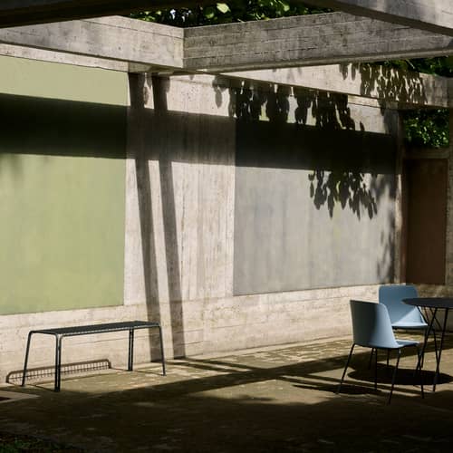 Panchina Thorvald SC112 metallo nero / L 125 cm - &tradition - Nero caldo - Acciaio termolaccato
