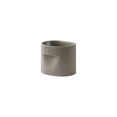 Pot de fleurs Ridge céramique marron / L 18,5 x P 14,5 x H 15,2 cm - Muuto - Taupe - Terre cuite