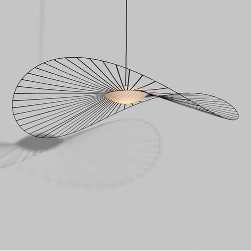 Sospensione Vertigo Nova LED materiale plastico nero / Ø 190 cm - Cavo extra lungo 10 metri - Petite Friture - Diffusore Bianco/Nero (cavo 10 metri) - Fibra di vetro, Poliuretano, Vetro a tre strati