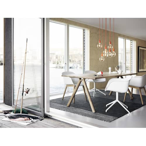 Suspension E27 plastique bleu / Silicone - Ampoule incluse - Muuto - Bleu - Silicone