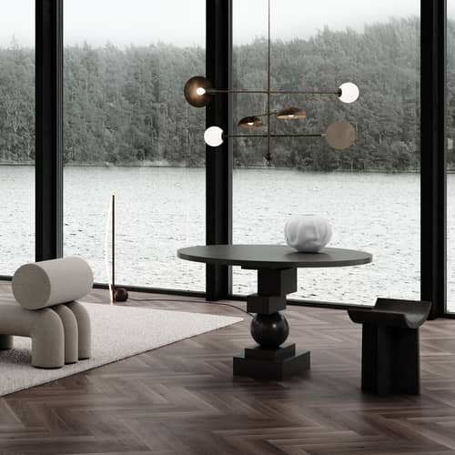 Suspension Sahn métal marron / Modulable - L 125 x H 58 cm - 101 COPENHAGEN - Bronze brossé - Métal plaqué bronze, Verre opalin