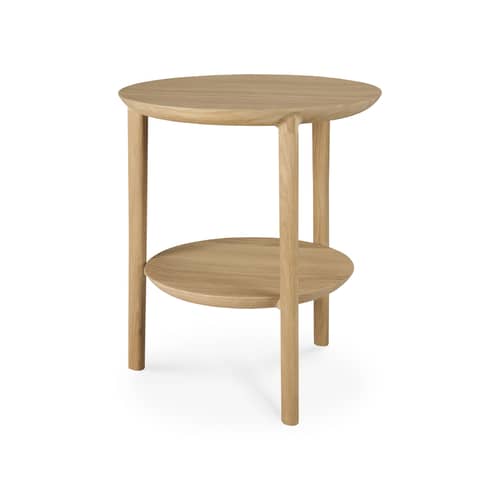 Table d\'appoint Bok bois naturel / Ø 43 x H 50 cm - Ethnicraft - Chêne naturel - Chêne massif