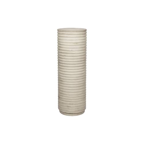 Table d\'appoint Rillo Podium céramique beige / Ø 36 x H 106 cm / Seconde vie - BROSTE COPENHAGEN - Beige Antique - Fibre d\'argile
