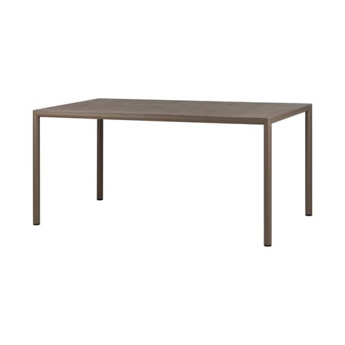 Table rectangulaire Piave marron / 160 x 90 cm - Stratifié texturé - NARDI - Tabac - Aluminium, Stratifié HPL