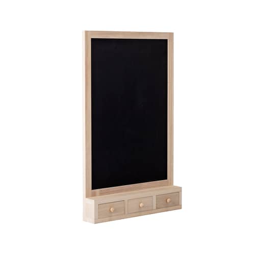 Tableau noir Higma / L 50 x H 80 cm - Bloomingville - Bois naturel - Ardoise, Bois de paulownia