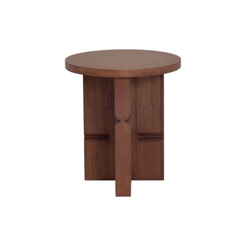 Table d\'appoint Coloured Wood Noon bois marron / Ø 38 x H 42,5 cm - NOBODINOZ - Bois foncé - Frêne
