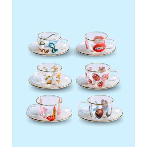 Tasse à café Toiletpaper - Roses verre multicolore - Seletti - Roses - Verre borosilicaté