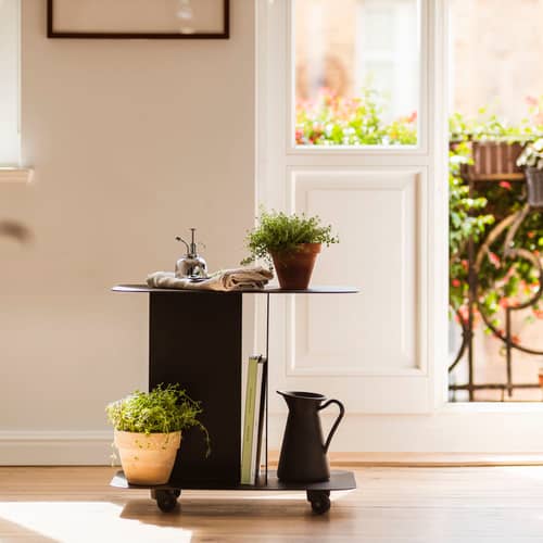 Ho Trolley metal black / 60 x 40 x H 54 cm - NOO.MA - Volcano Black - Steel