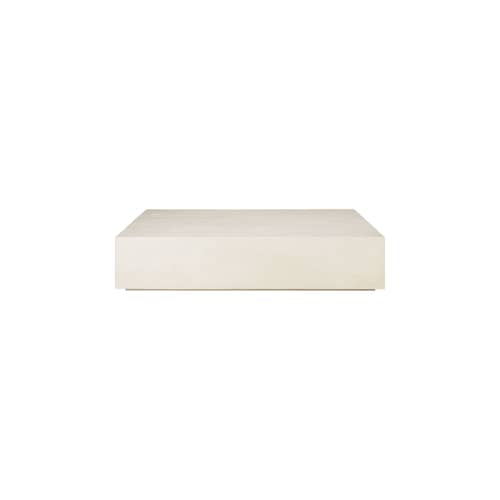 Couchtisch Elements corian weiß / 120 x 90 x H 25 cm - Mikrozement - Ethnicraft - Gebrochen weiß - Mikrozement