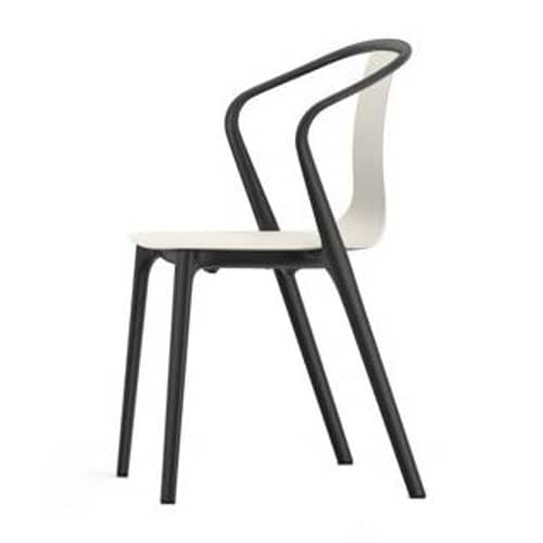 Fauteuil Belleville plastique blanc beige - Vitra - Crème - Polyamide