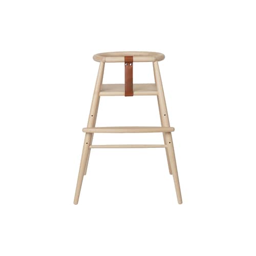 ND54 High chair natural wood / Reissue 1955 - CARL HANSEN & SON - High chair - FSC-certified solid beech wood, Leather