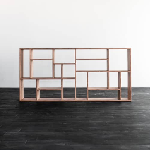 Libreria M Large legno marrone / L 104 x H 219 cm - Ethnicraft - Teck - Teak massello