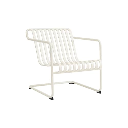 Palissade Cantilever Lounge Low armchair metal white - Hay - Cream white - Powder coated steel