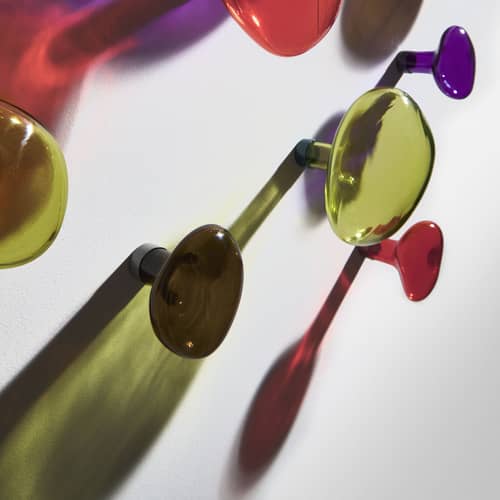 Patère Bubble Small verre marron / Ø 9,5 cm - Soufflé bouche - Petite Friture - Gris brun - Acier, Verre soufflé bouche